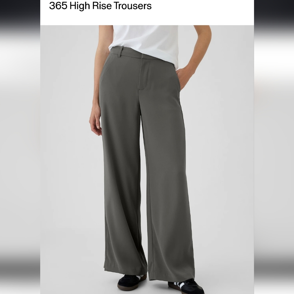 NWT!! GAP Gray Wide-Leg Pants with High-Rise Waist